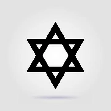 Star of David black vector with soft shadow Stock Illustration
