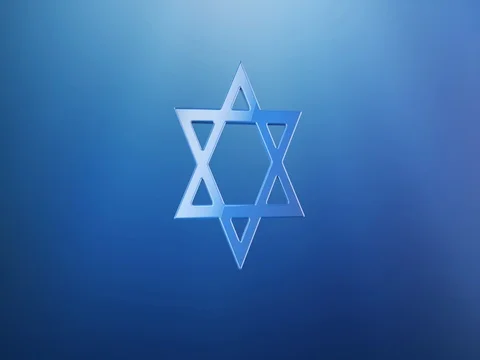Star of David Blue 3d Icon Stock Footage 74074927