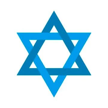 Star of David blue vector logo with soft shadow Illustration