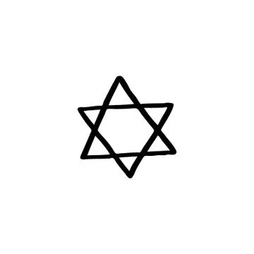 Star of David doodle icon, vector illustration Stock Illustration