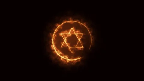 Star of david fire effect symbol green screen background Stock Footage 279884946