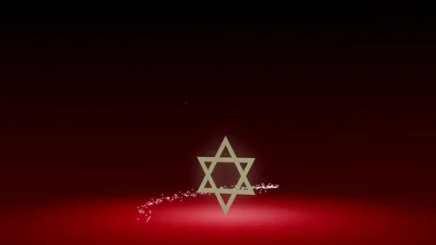Star of David from glowing blue particles. Computer generated animation Stock Footage 77164863