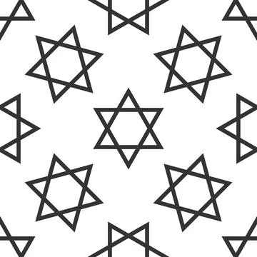 Star of David icon pattern on white background. Adobe illustrator Stock Illustration