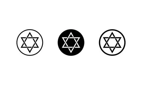 Star of david icon set. Vector on isolated white background. EPS 10 Stock Illustration