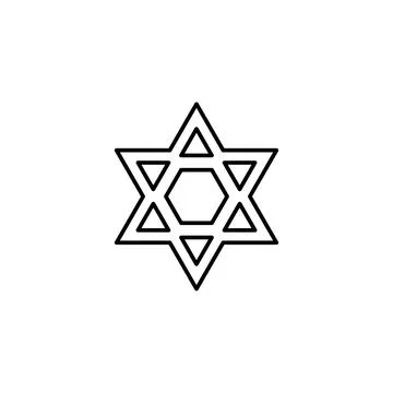 Star of David icon. Simple line, outline vector religion icons for ui and ux Stock Illustration