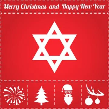 Star of David Icon Vector Stock Illustration