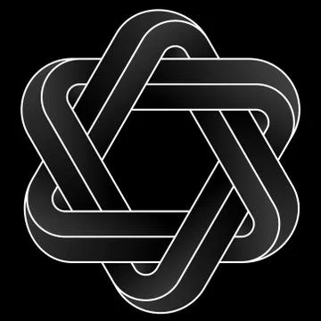 Star of David. Impossible hexagram shape. Stock Illustration