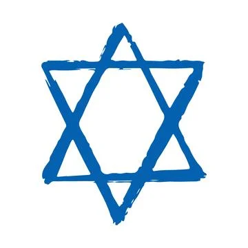 Star of David isolated vector element for design in doodle style. Vector Stock Illustration