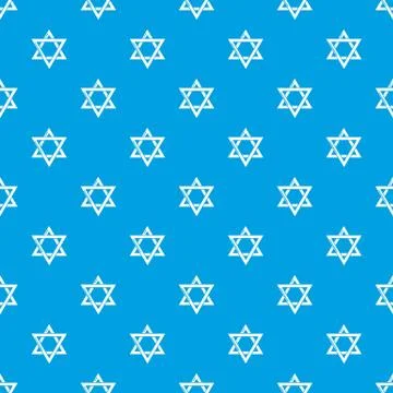 Star david judaism pattern vector seamless blue Illustrazione stock