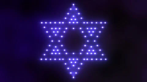 Star of David Lights 01 Stock Footage 8624121