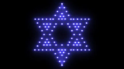 Star of David Lights 01 Transparent Stock-Footage 8624169
