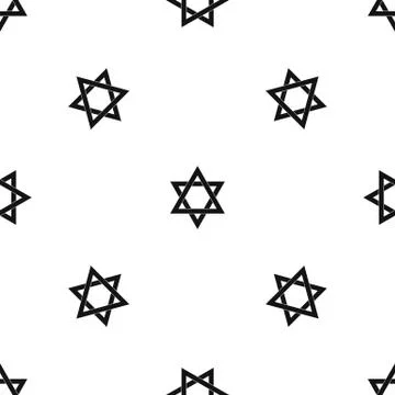 Star of David pattern seamless black Stock Illustration