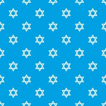 Star of David pattern seamless blue Stock Illustration
