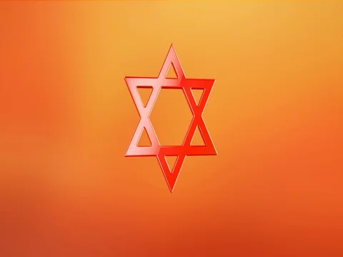 Star of David Red 3d Icon Video stock 74074963