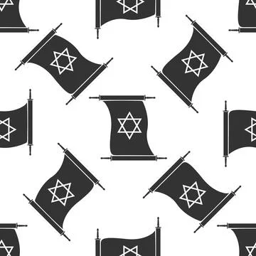 Star of David from scroll icon pattern on white background. Adobe illustrator Illustrazione stock