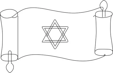 Star of david on scroll Vector Illustrazione stock
