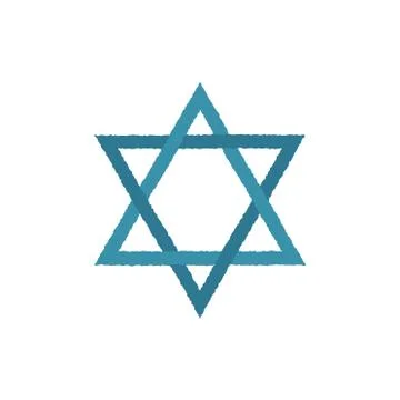 Star of david shape icon in flat design Stock Illustration
