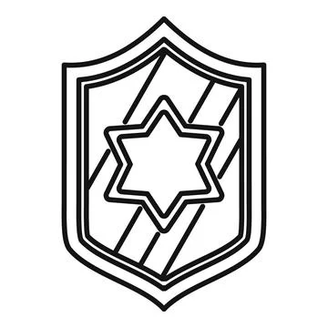 Star of david shield symbolizing judaism protection icon Stock Illustration