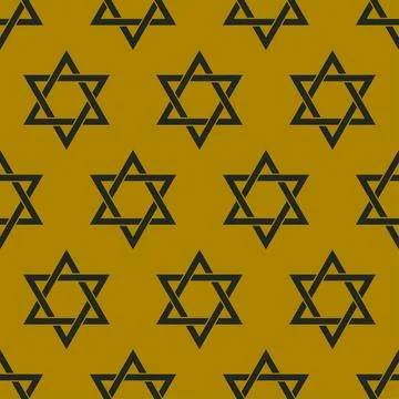Star of David sign. Six-pointed star icon. Symbol of Judaism. Seamless pattern Stock Illustration