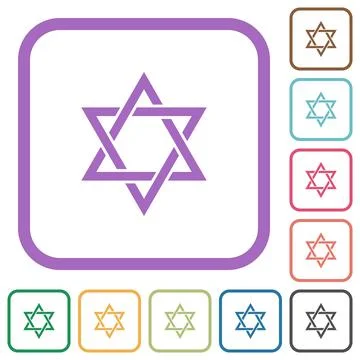 Star of David simple icons Stock Illustration