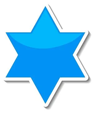 Star of David sticker on white background Stock Illustration