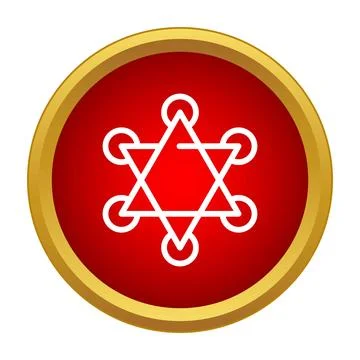 Star of david symbol inside a red circle Stock Illustration