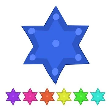 Star of david symbol on a white background graphic Stock Illustration