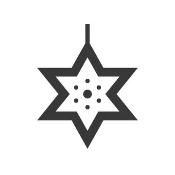 Star of david vector,Christmas related solid style icon Stock Illustration