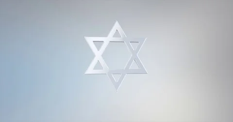 Star of David White 3d Icon Stock Footage 76359947