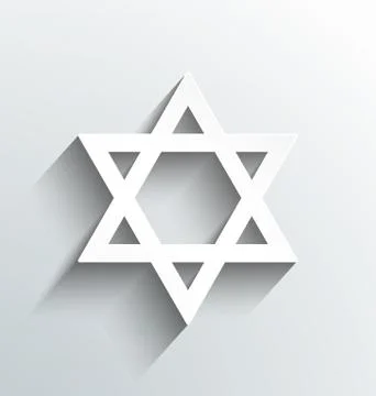 Star of David, white with shadows design Stock Illustration