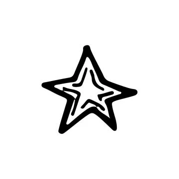Star decoration element for holiday party. Hand drawn line vector illustratio Stock Illustration