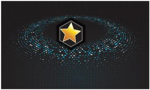 Star in deep dark galaxy Stock Illustration