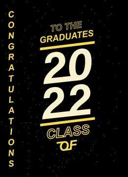 Star design for graduation ceremony. Class of 2022. Congratulations graduates Stock Illustration