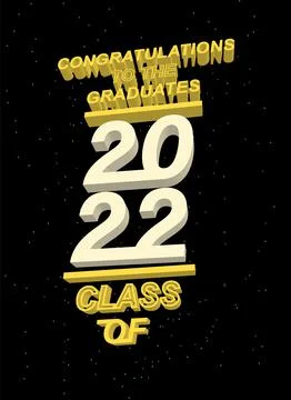 Star design for graduation ceremony. Class of 2022. Congratulations graduates Stock Illustration
