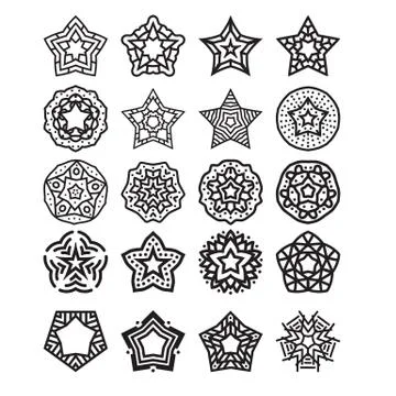 Star design set vector Stock Illustration