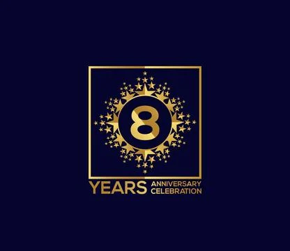 Star Design Shape element, Luxury Gold Color Mixed Design, Anniversary Design Stock Illustration