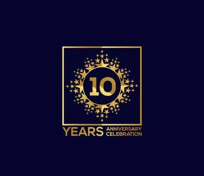 Star Design Shape element, Luxury Gold Color Mixed Design, Anniversary Design Illustrazione stock