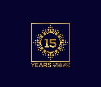 Star Design Shape element, Luxury Gold Color Mixed Design, Anniversary Design Stock Illustration