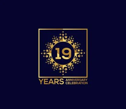 Star Design Shape element, Luxury Gold Color Mixed Design, Anniversary Design Stock Illustration