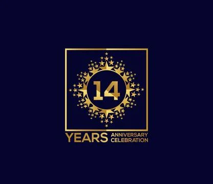 Star Design Shape element, Luxury Gold Color Mixed Design, Anniversary Design Stock Illustration