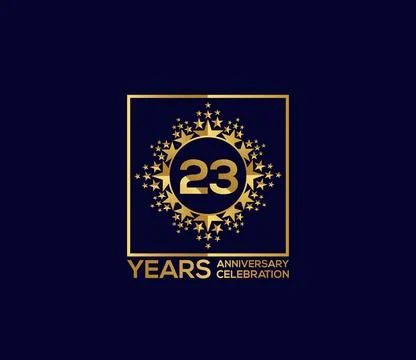 Star Design Shape element, Luxury Gold Color Mixed Design, Anniversary Design Stock Illustration