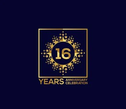 Star Design Shape element, Luxury Gold Color Mixed Design, Anniversary Design Stock Illustration