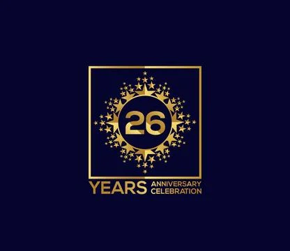 Star Design Shape element, Luxury Gold Color Mixed Design, Anniversary Design Stock Illustration