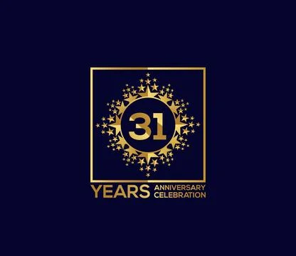 Star Design Shape element, Luxury Gold Color Mixed Design, Anniversary Design Stock Illustration