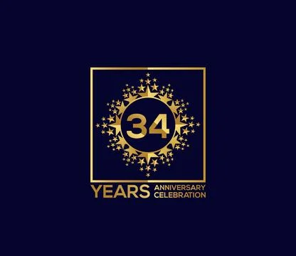 Star Design Shape element, Luxury Gold Color Mixed Design, Anniversary Design Stock Illustration