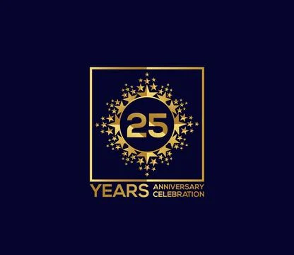 Star Design Shape element, Luxury Gold Color Mixed Design, Anniversary Design Stock Illustration