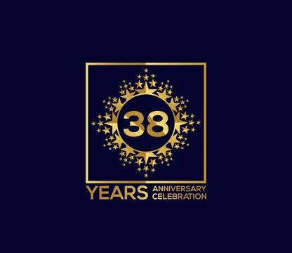 Star Design Shape element, Luxury Gold Color Mixed Design, Anniversary Design Stock Illustration