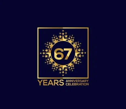 Star Design Shape element, Luxury Gold Color Mixed Design, Anniversary Design Stock Illustration