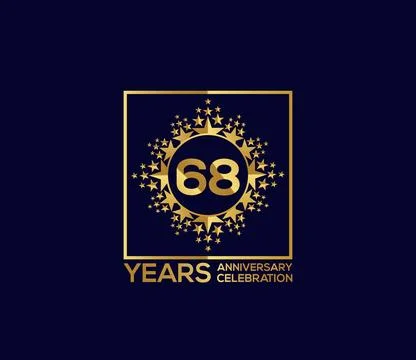 Star Design Shape element, Luxury Gold Color Mixed Design, Anniversary Design Stock Illustration