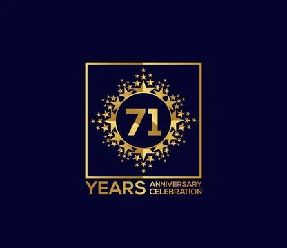 Star Design Shape element, Luxury Gold Color Mixed Design, Anniversary Design Illustrazione stock